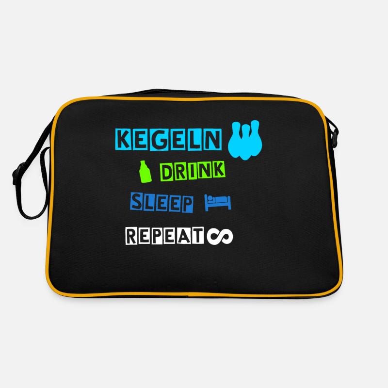 Kegeln - Retro Tasche - Schwarz/Gold