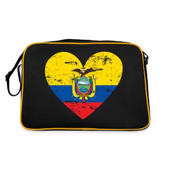 Flag Heart Ecuador Flag - Retro Bag - black/gold - Back