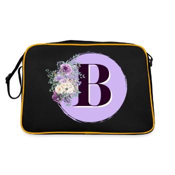 lettre B Couronne de fleurs violet - Sac Retro - noir/or - Dos