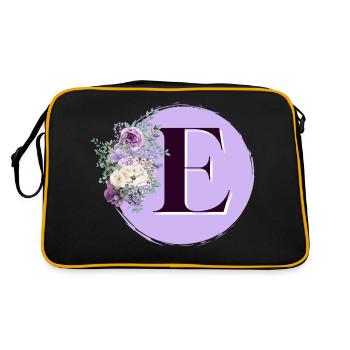 lettre E Couronne de fleurs - Sac Retro - noir/or - Dos