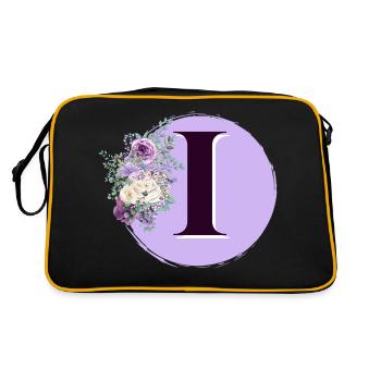 lettre I Couronne de fleurs - Sac Retro - noir/or - Dos