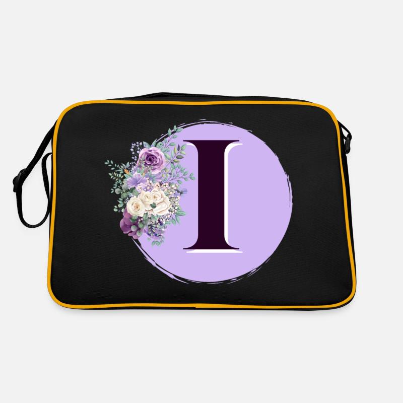 lettre I Couronne de fleurs Sac Retro