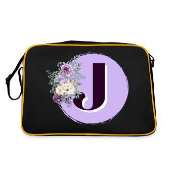 lettre J Couronne de fleurs - Sac Retro - noir/or - Dos