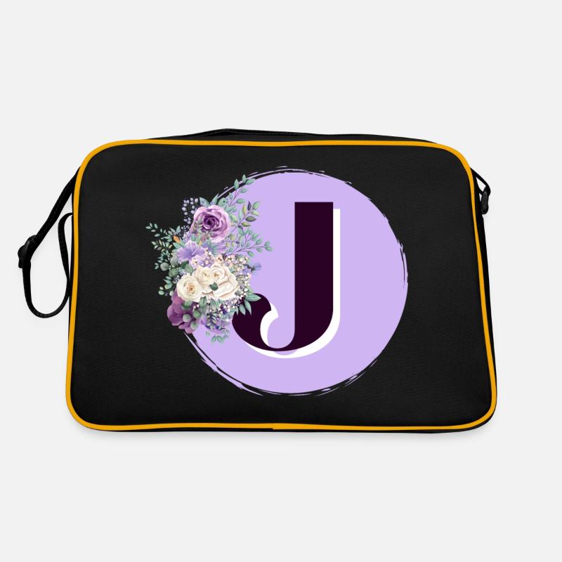 lettre J Couronne de fleurs Sac Retro