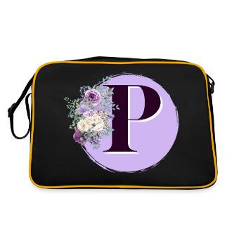 lettre P Couronne de fleurs - Sac Retro - noir/or - Dos