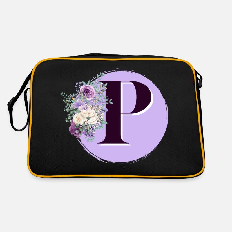 Buchstabe P Blumenkrone Retro Tasche