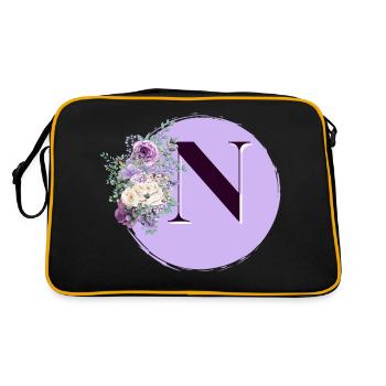 lettre N Couronne de fleurs - Sac Retro - noir/or - Dos