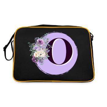 lettre O Couronne de fleurs - Sac Retro - noir/or - Dos