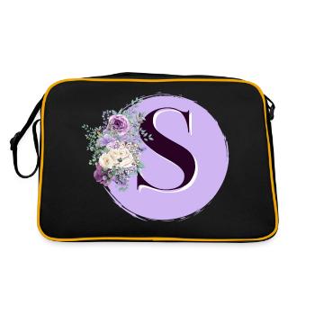 lettre S Couronne de fleurs - Sac Retro - noir/or - Dos