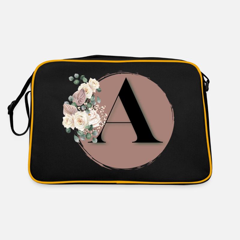 Buchstabe A - Retro Tasche - Schwarz/Gold
