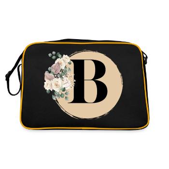Buchstabe B - Retro Tasche - Schwarz/Gold - Hinten