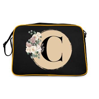 Buchstabe C - Retro Tasche - Schwarz/Gold - Hinten