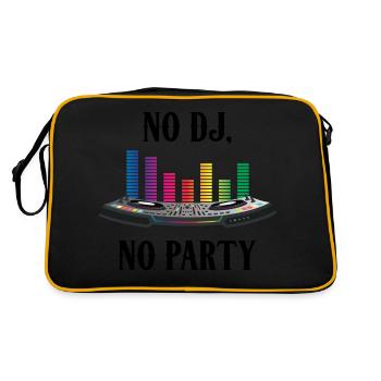 No DJ No Party Computer DJ Djane Mix - Retro Tasche - Schwarz/Gold - Hinten