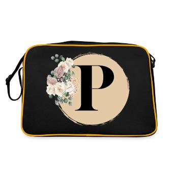 letter P - Retro Bag - black/gold - Back