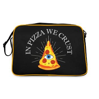 Dans Pizza We Crust All Seeing Eye Funny Pizza - Sac Retro - noir/or - Dos