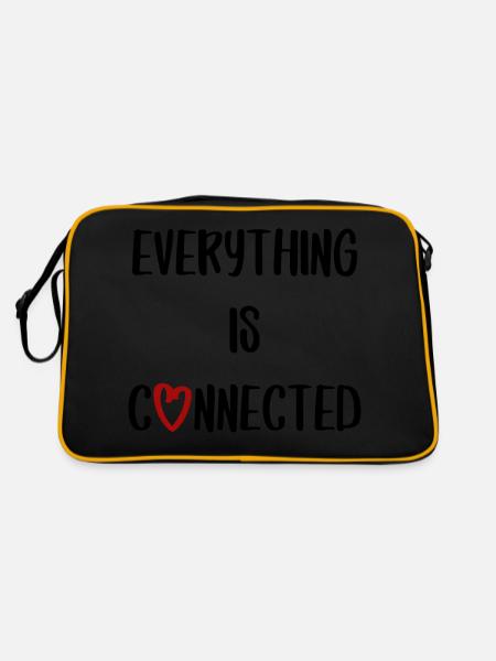 everything is connected love connection relationship - Retro Bag - black/gold - Back