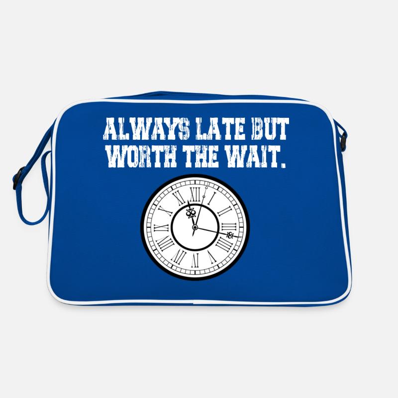 clock funny quote Retro Bag