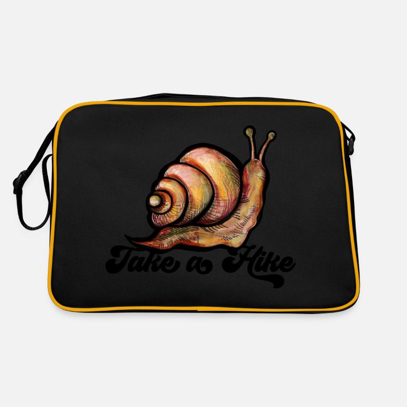 Machen Sie eine Wanderschnecke - Retro Tasche - Schwarz/Gold