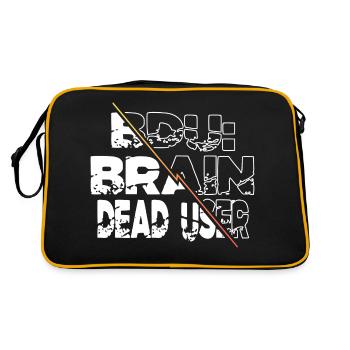 sayings coding gift idea hack the box encrypt - Retro Tasche - Schwarz/Gold - Hinten