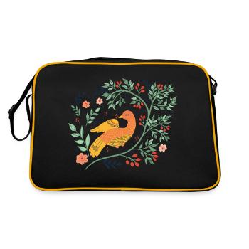 Vogel Folk Art Bird - Retro Bag - black/gold - Back