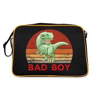 T rex Dino Bad Boy Mauvais Garçon enfant humour - Sac Retro - noir/or - Dos