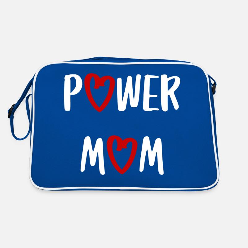 power mom Mama Mutter Kinder Eltern Schrift Retro Tasche