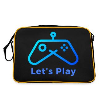 Let's Play Logo - Sac Retro - noir/or - Dos