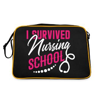 I survived nursing school - Retro Bag - black/gold - Back