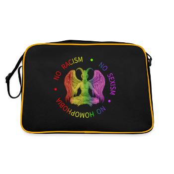Baphomet Pentagram Symbol Satanas - Pas de racisme - Sac Retro - noir/or - Dos