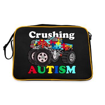 Crushing Autism Monster Truck shirt - Retro Bag - black/gold - Back