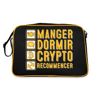 Manger, dormir, crypto, recommencer | Crypto - Sac Retro - noir/or - Dos