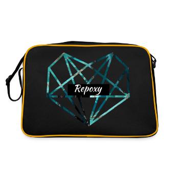 Blue green diamond - Retro Bag - black/gold - Back