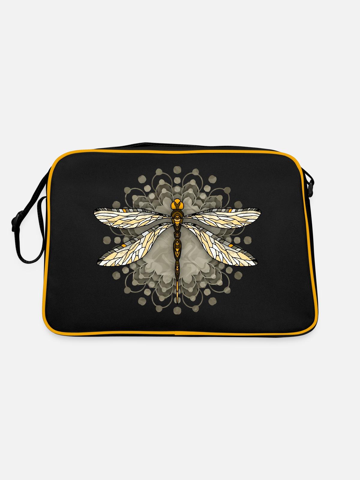 Libellule - Sac Retro - noir/or - Dos