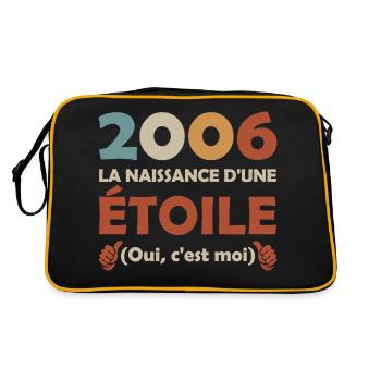 date de naissance 2006 / anniversaire année 2006 - Sac Retro - noir/or - Dos