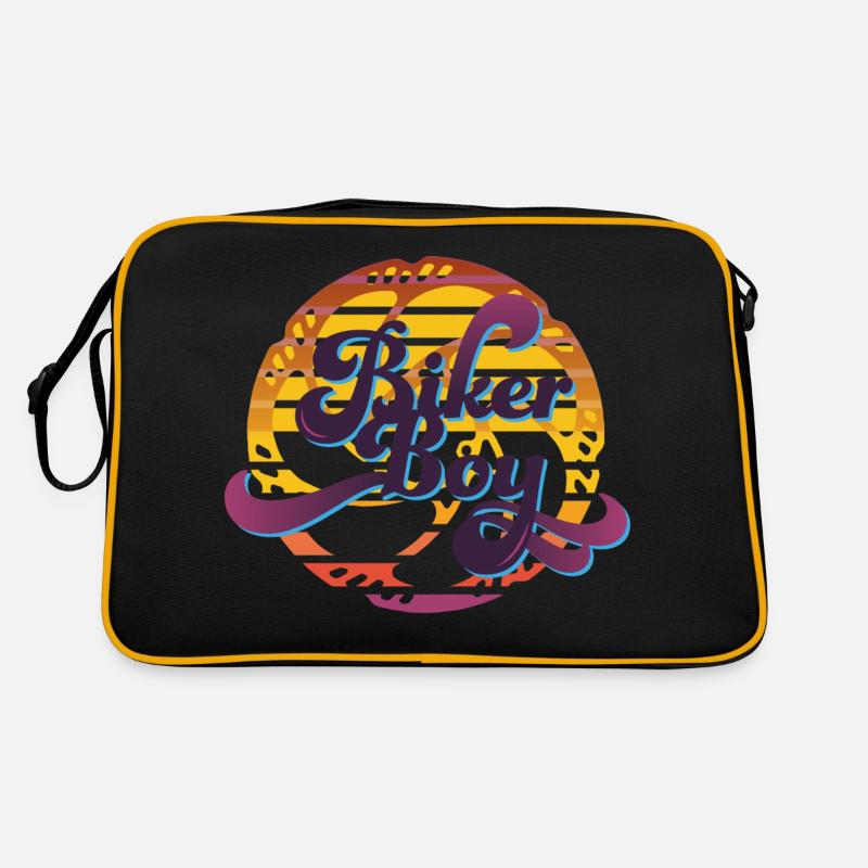biker boy blue Retro Bag