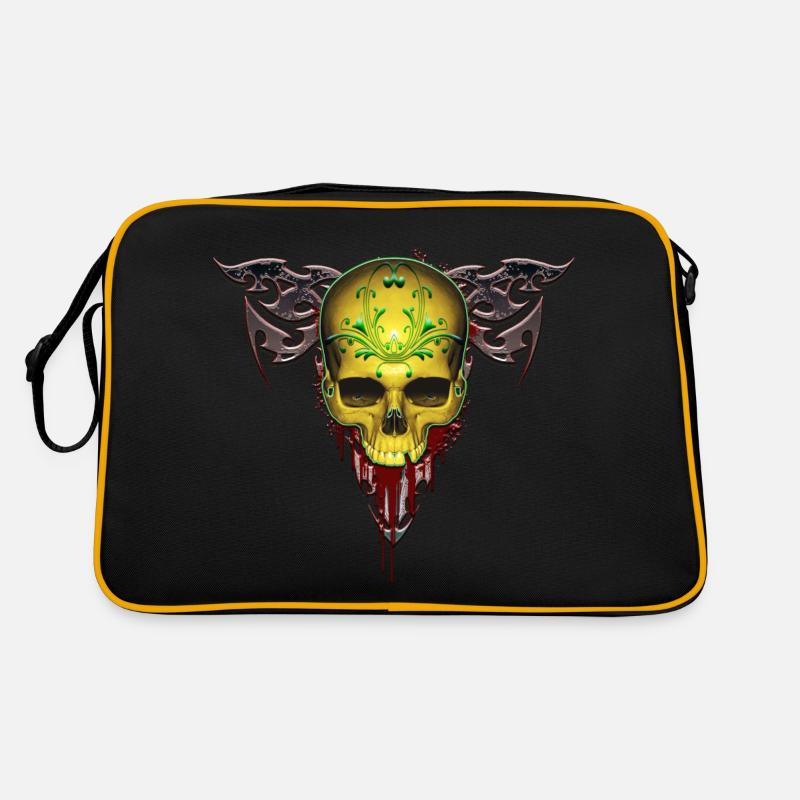 Skull Da Skally 2.0 - Retro Tasche - Schwarz/Gold
