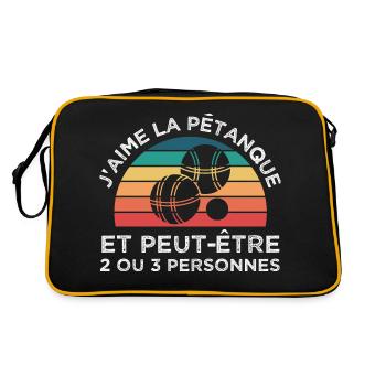 Pétanque j'aime la pétanque humour bouliste cadeau - Sac Retro - noir/or - Dos