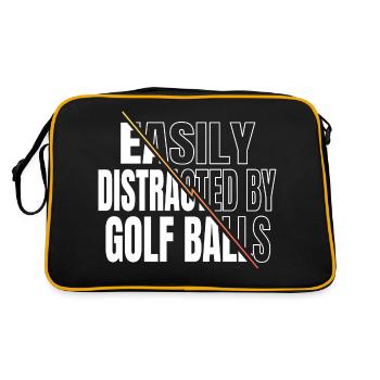 golfbag golflove golfgift putter golfmom - Retro Tasche - Schwarz/Gold - Hinten