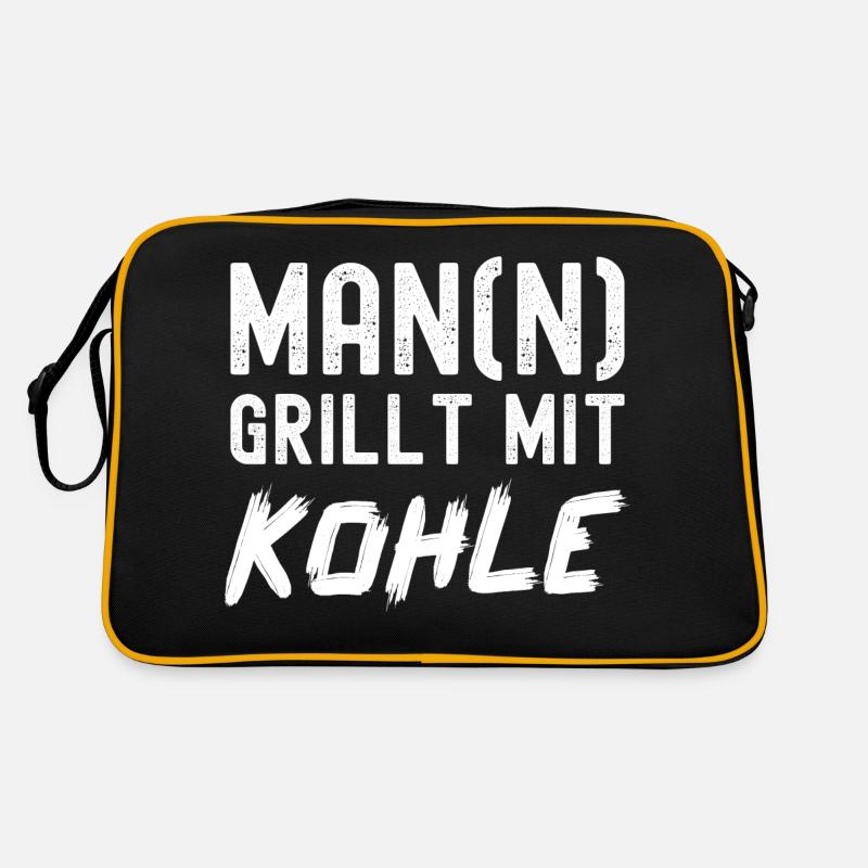 Man(n) grillt mit Kohle - BBQ Retro Tasche