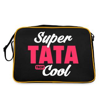 cadeau humour tata / super tata cool - Sac Retro - noir/or - Dos