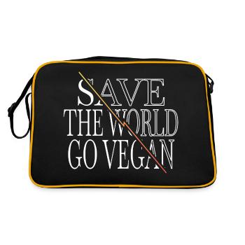 veganism birthday present statement present idea - Retro Bag - black/gold - Back