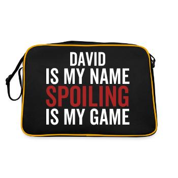 David ist mein Name Verderben ist mein Spiel - Retro Tasche - Schwarz/Gold - Hinten