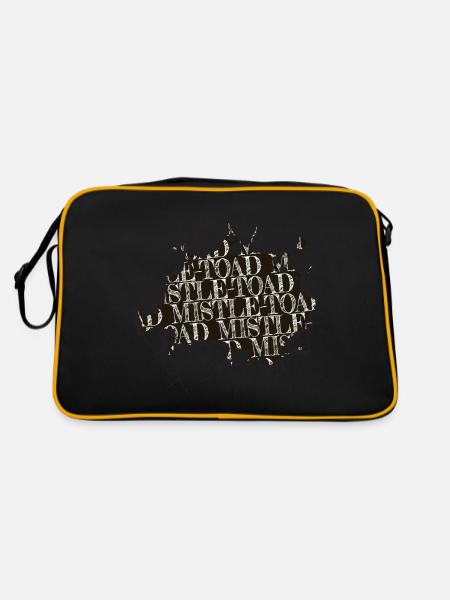 gift funny sayings happy beards awesome fun baby - Retro Bag - black/gold - Back