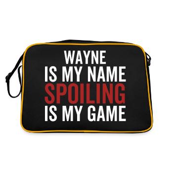 Wayne ist mein Name Verderben ist mein Spiel - Retro Tasche - Schwarz/Gold - Hinten