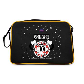 illustrated t shirt design Dont look back - Retro Bag - black/gold - Back