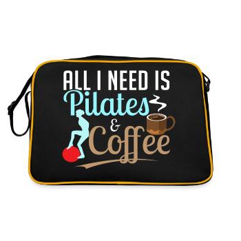 All I Need Is Pilates & Coffee Fitness Exercise - Retro Bag - black/gold - Back