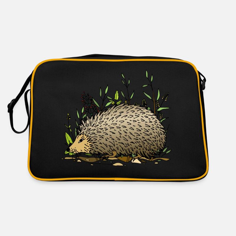 Igel - Retro Tasche - Schwarz/Gold