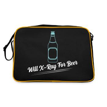 Will X-Ray For Beer Radiology X-Ray Rad Tech - Retro Tasche - Schwarz/Gold - Hinten
