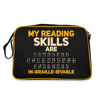Ma lecture SklillsAre Un-Braille-Ievable Cane Blin - Sac Retro - noir/or - Dos