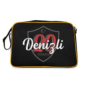 Denizli - Retro Tasche - Schwarz/Gold - Hinten